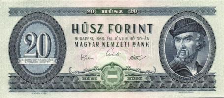 1969. 20Ft (2x) egymásutáni sorszámmal, egyenetlen sorozatszámokkal! T:I