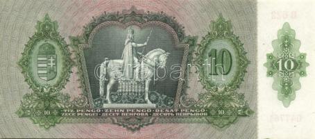 1936. 10P (2x) egymásutáni sorszámmal, egyiken erős, másikon kis zöld festékfolttal! T:I
