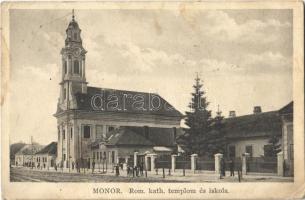 1929 Monor, Római katolikus templom és iskola (EK)