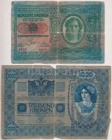 1902-1916. 1-1000K (4xklf) + Német Birodalom 1914. 20M T:III,III-