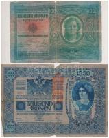 1902-1916. 1-1000K (4xklf) + Német Birodalom 1914. 20M T:III,III-
