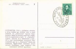 Székelyudvarhely, Odorheiu Secuiesc; Református kollégium, cipóosztás, studentika / Calvinist boardi...