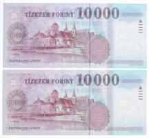 2003. 10.000Ft (2x) sorszámkövetők "AC 4874673 - AC 4874674" T:I
