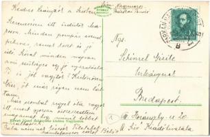 1935 Nagymaros, Kikötő Visegrád látképével, gőzhajó. Hévart József kiadása + "PARKAN-NANA - BUD...