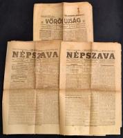 1919 A Népszava 2 db száma + a Vörös Újság 1 db száma