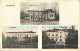 1915 Nyíregyháza, Erzsébet kórház, A és B pavilon (EK)