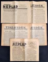 1956 5 db korabeli újság (Szolnok Megyei Néplap, Tiszavidék, stb.)