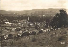 1935 Ózd, Község látképe, háttérben a vas- és acélgyár. Csiky Foto + ÓZD-MISKOLC 42. mozgóposta