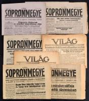 1945-1948 10 db vegyes újság (Világ, Sopronmegye, stb.)