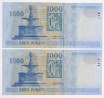 2011. 1000Ft (2x) sorszámkövetők "DC 4856514 - DC 4856515" T:II