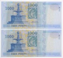 2011. 1000Ft (2x) sorszámkövetők "DC 3299257 - DC 3299258" T:I