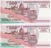 2006. 500Ft "50. évforduló 1956. október 23." (2x) sorszámkövetők "EC 6444871 - EC 64...