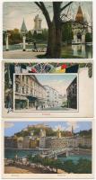 6 db RÉGI külföldi városképes lap / 6 pre-1945 European town-view postcards: Salzburg, Przemysl, Laxenburg, Lviv