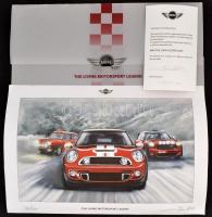 Mini - The living motorsport legend, aláírt, számozott nyomtatott kép, 24×38 cm