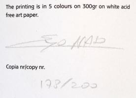 Mini - The living motorsport legend, aláírt, számozott nyomtatott kép, 24×38 cm