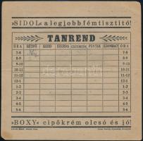cca 1920-1940 "Sidol" tanrend