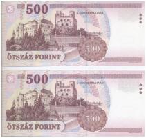 2006. 500Ft (2x) sorszámkövetők "EA 2857098 - EA 2857099" T:I
