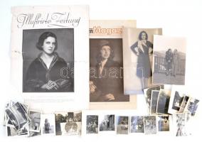 Lisl Goldarbeiter(1909-1997) szépségkirálynő, fotók, nyomtatványok, újságkivágások, vegyes méretben