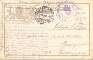 1916 Karácsonyi üdvözlet; Hadsegélyező Hivatal / WWI K.u.K. Christmas greeting Feldpostkarte + &quot...