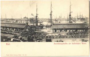 Kiel, Ausrüsstungsbassin der Kaiserlichen Werft / Imperial Shipyard, port