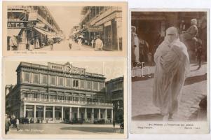 66 db főleg RÉGI képeslap: külföldi lapok (sok francia és egyiptomi) és motívumok / 66 mostly pre-19...