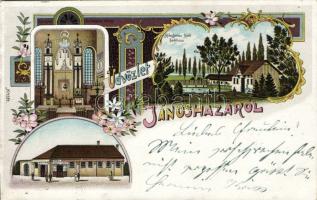 Jánosháza with inside of the synagogue Litho (EK)