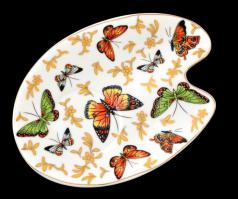 Pilangómintás porcelán csésze, csészealjjal, 2×2 db, matricás, jelzett, hibátlan, m: 9,5 cm, 18×13 c...