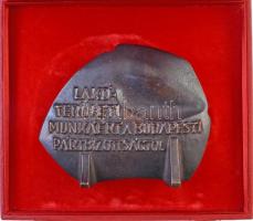 ~1980. "Lakóterületi munkáért a Budapesti Pártbizottságtól" kétoldalas Br plakett, eredeti...