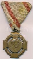 1908. Katonai Jubileumi Kereszt aranyozott Br kitüntetés mellszalagon T:2-  Hungary 1908. Diamond Jubilee Cross for the Armed Forces gold plated Br decoration with ribbon C:VF NMK 269.