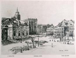 Zádor István: Budapest 1945. Zádor István rajzai. Bp.,(1945),Officina, 4 sztl. lev.+28 t. Kiadói, me...