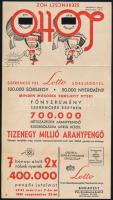 cca 1930 Lottó sorsjegy reklám nyomtatvány