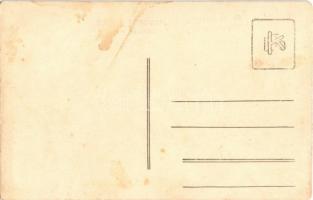 Budapest XI. M. Kir. Folyamőrség focicsapata, labdarúgó csapat. Háttérben a Titania Művek (később Pa...