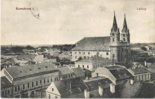 1913 Komárom, Komárno; látkép, templom. Laky Béla kiadása / general view, church