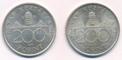 1993. 200Ft Ag "MNB" (2x) T:1- 
Adamo F13