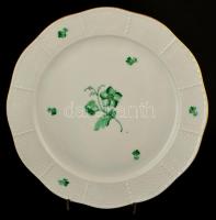 Herendi virág mintás étkészlet, kézzel festett, jelzett (tanuló), apró kopásnyomokkal, összesen: 24 ...