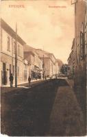 1911 Eperjes, Presov; Konstantin utca, Kaszás Flórián üzlete. Divald Károyl fia kiadása / street view, shops (EM)