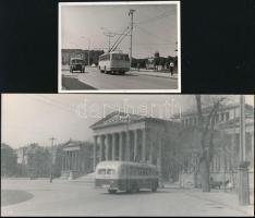 Trolibuszok tétele, különböző időpontokban és eltérő helyszíneken készült 7 db fénykép, 8,6x11,4 cm ...