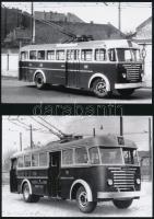 Trolibuszok tétele, különböző időpontokban és eltérő helyszíneken készült 7 db fénykép, 8,6x11,4 cm ...