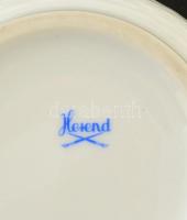 Herendi virág mintás váza, kézzel festett, jelzett (tanuló), apró kopásnyomokkal, m:9,5 cm, d: 12,5 ...