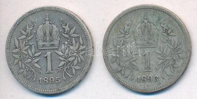 Ausztria 1893-1895. 1K Ag "Ferenc József" (2xklf) T:3 Austria 1893.1895. 1 Corona Ag Franz...