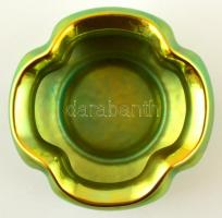 Zsolnay eozin mázas kis kaspó, jelzett, hibátlan, d: 11 cm, m:7,5 cm