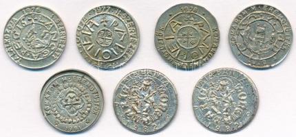 1976-1982. "Komárom Megyei Éremgyűjtők" találkozók emlékérmei, 7db, közte 6db klf T:1-,2