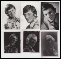 cca 1972 Ruttkai Éva színésznőről készült 3 db portré, vintage pozitív képek (12x9 cm) és 3 db negat...