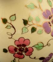 Zsolnay pillangómintás váza, kézzel festett, máz alatti hajszál repedéssel, jelzett, m:13 cm