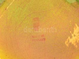 Zsolnay eozin mázas vadászmotívumos névjegykártya tartó, jelzett, apró kopásnyomokkal, 16,5×11,5 cm