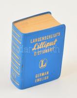 Langenscheidts Lilliput Dictionary. German-English. Berlin-München,(1964),Langenscheidt. Német és angol nyelven. Kiadói aranyozott nylon-kötés, a gerincen 203. számmal.