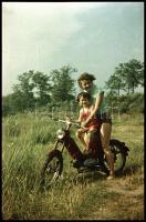 cca 1959 Kismotorral a természetben, 4 db vintage negatív Fekete György (1904-1990) budapesti fényképész hagyatékából, 36x24 mm