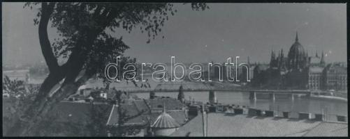 cca 1957 Budapest, a Kossuth híd különféle nézőpontokból, 4 db fotó, ebből 3 fénykép vintage, egy pe...