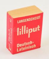 Langenscheidts Lilliput Dictionary. Deutsch-Lateinish. Berlin-Schöneberg,én.,Langenscheidt. Német és latin nyelven. Kiadói aranyozott egészvászon-kötés, a gerincen 13. számmal.