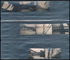 cca 1960 Budapest, a németek által felrobbantott régi Erzsébet híd roncsainak bontása, 37 db vintage...